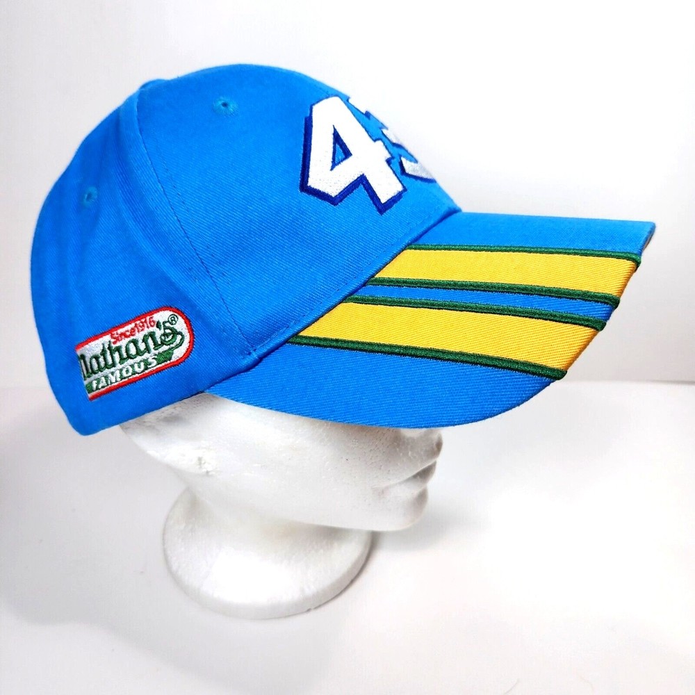 Nascar Men's Hat Cap 43  Petty Motorsports Blue Yellow Sponsors Embroidery